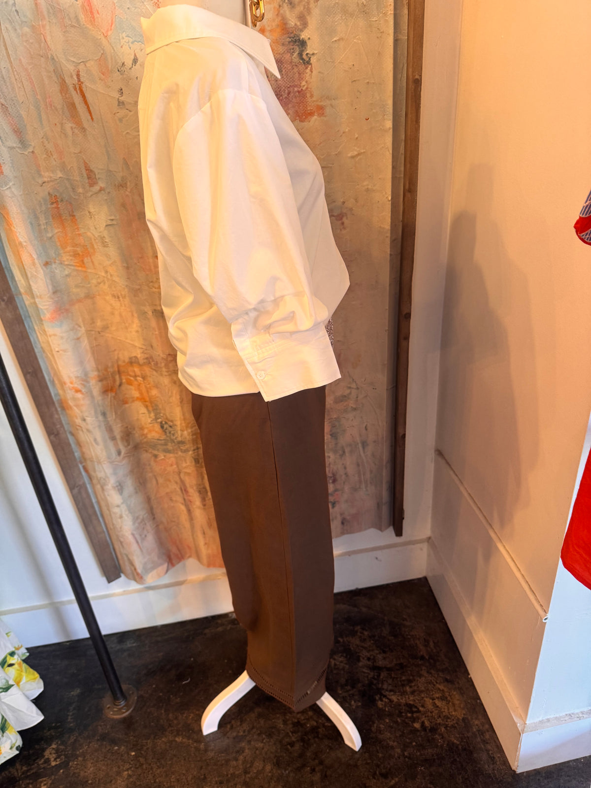 Full Length Wide Pants with Scarf Tie