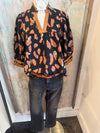 Black Brown Multi Print Top