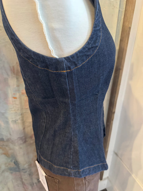 Round Neck Button Down Sleeveless Vest
