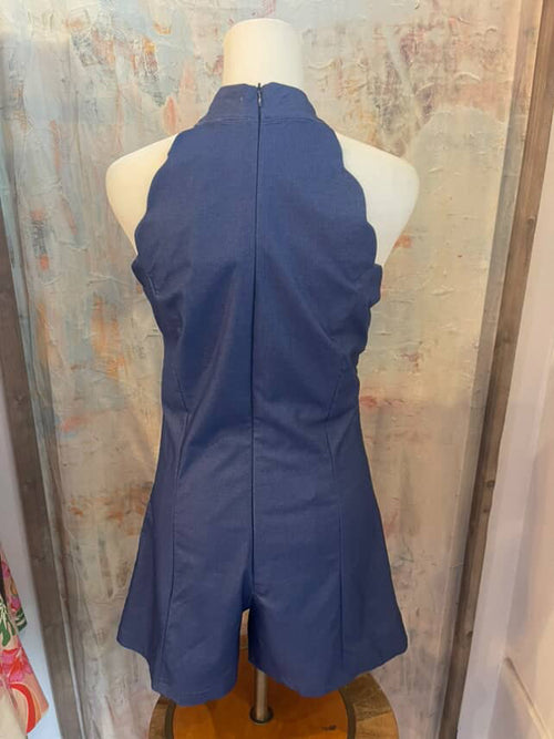 Scallop Halter Romper