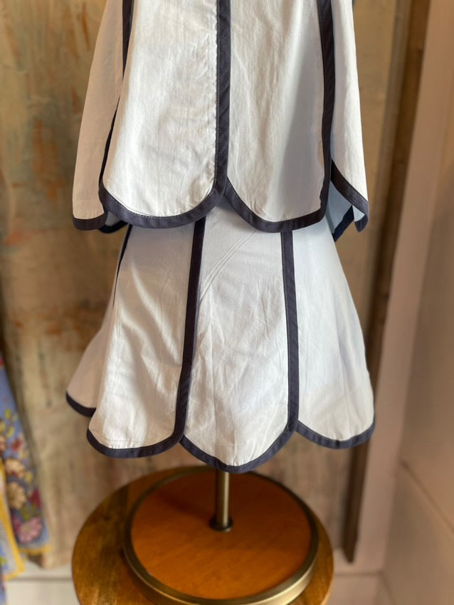 Piping Detail Two Tone Skirt