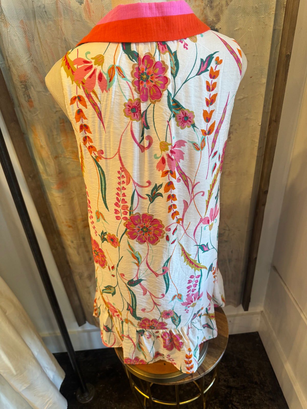 Sleeveless Floral Pattern Dress