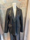 Super Soft Faux Leather Blazer with Pockets
