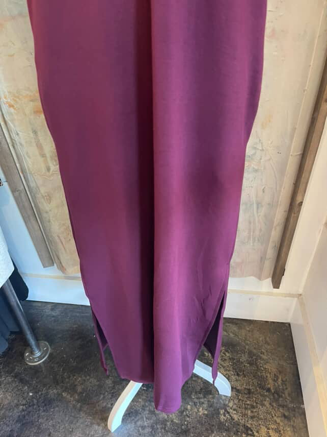 Trim Detail Plum Dress with Pockets