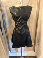 Faux Leather Side Panel Detail Dress