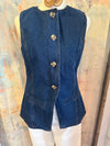 Button Detail Denim Vest