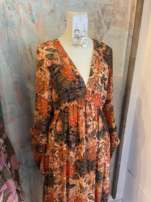 Autumn Glaze Long Sleeve Maxi Dress