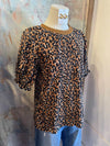 Pleated Cheetah Velvet Top