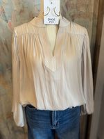 Stand Collar Puff Sleeve Blouse