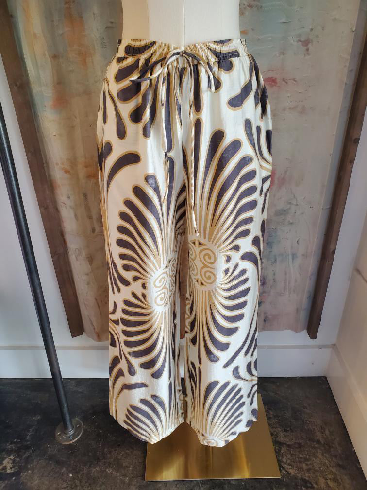 Elastic Waist Print Pants