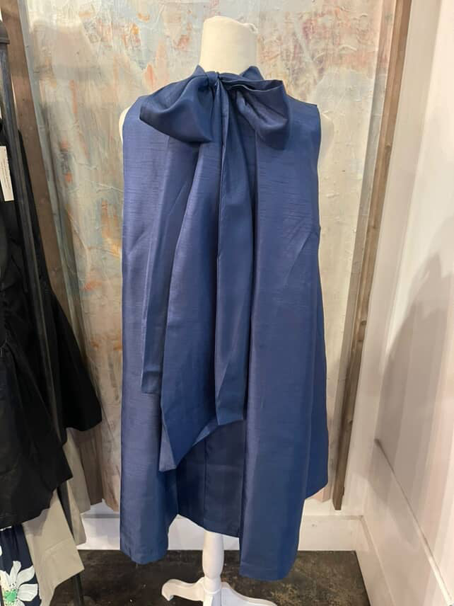 Satin Bow Back A Line Dress