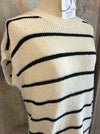 Stripe Short Sleeve Lightweight Sweater Top