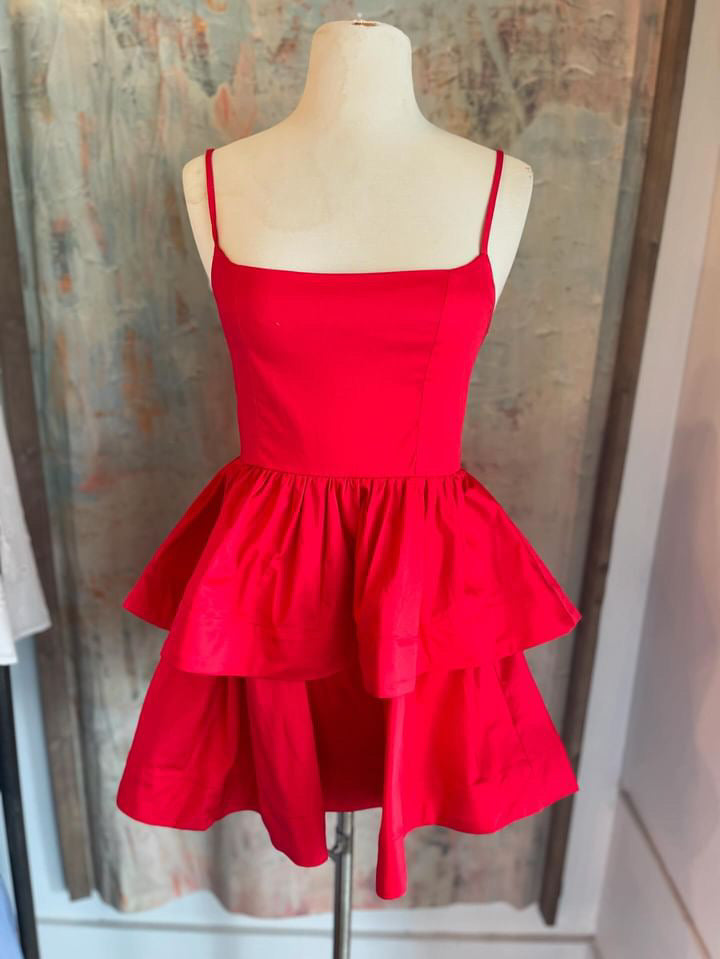 Spaghetti Strap Ruffle Tier Dress