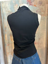 Mock Neck Side Ruched Top