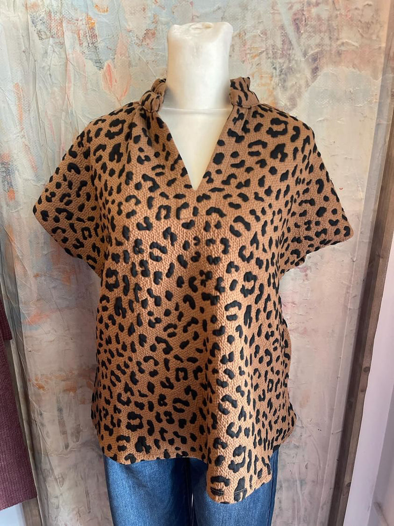 Short Sleeve Cheetah Top