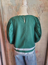 Two Tone Stripe 3/4 Sleeve Top
