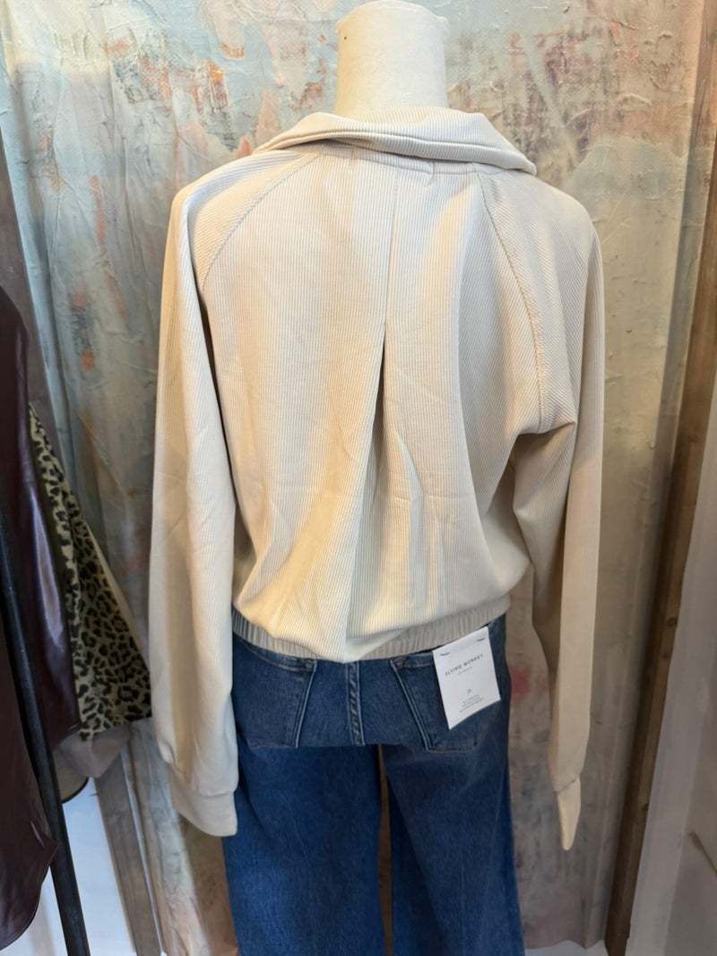 Lux Sand Rib Zip Jacket
