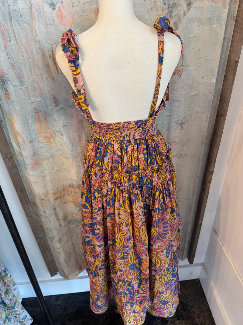 Mauve Multi Tie Shoulder Maxi Dress