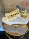 Zina Tan Cream Raffia Sneakers