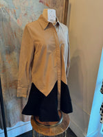 Beige Black Combo Button Front Dress