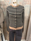 Stripe Color Block Trim Cardigan_