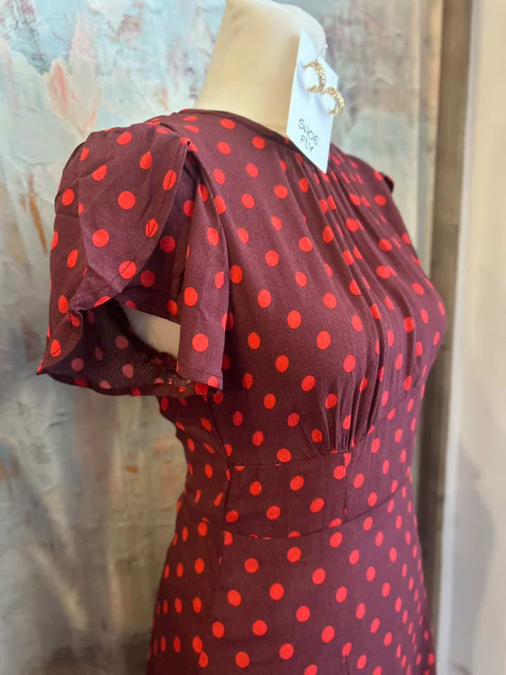 Polka Dot Round Neck Dress