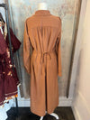 Tie Back Button Shirt Dress with Pockets