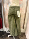 High Rise Crop Wide Patch Cord Pants