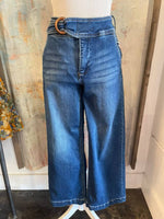High Rise Crop Wide Jeans (dark denim)
