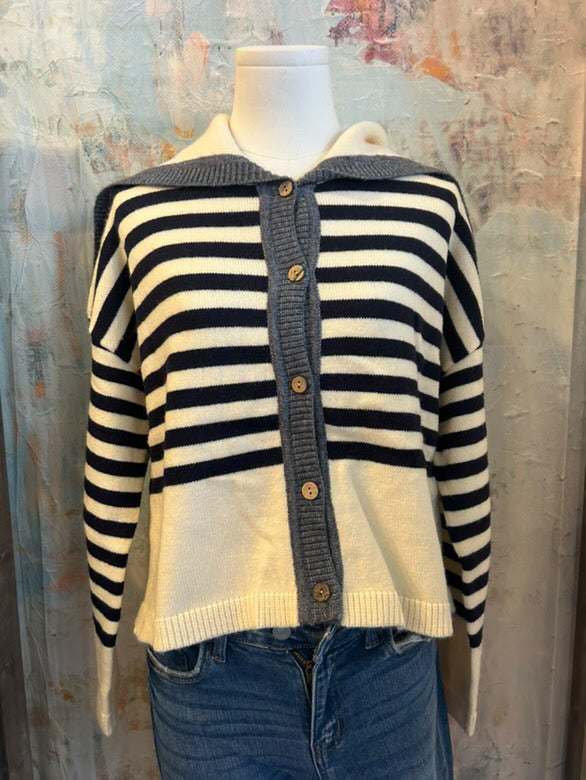 Sailor Collar Sweater Cardigan