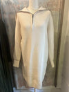 Cream Zip Up Sweater Dress