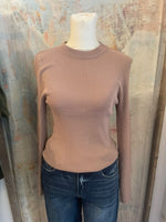 Ribbed Long Sleeve Basic Top