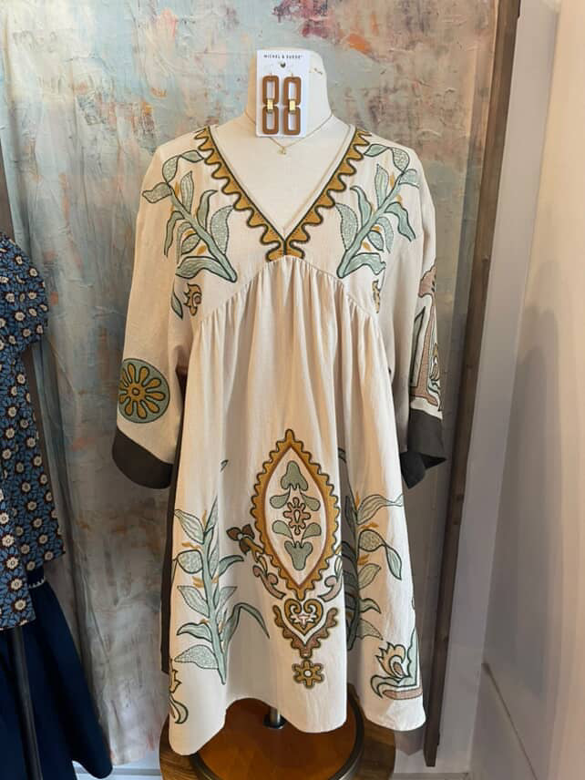 Embroidered Babydoll Dress