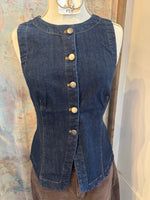 Round Neck Button Down Sleeveless Vest