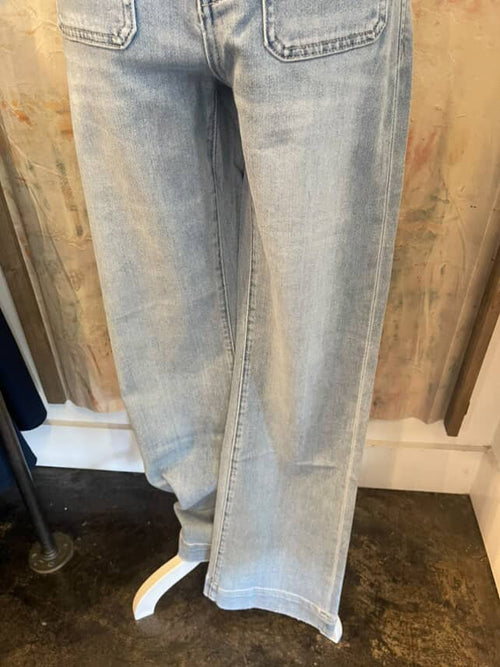 90s Vintage Front Patch Pocket Flare Jean