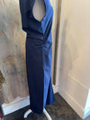 Sleeveless Ruched Maxi Dress with Pockets