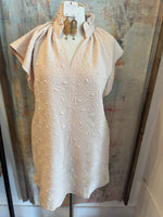 Short Sleeve Texture Dress with Pockets