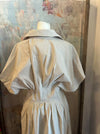 Striped Button Down Shirt Dress with Pockets