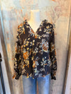 Long Sleeve Black Floral Detail Top