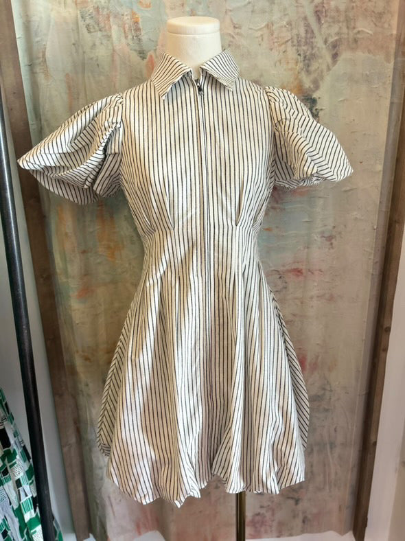 White Black Bubble Bottom Dress