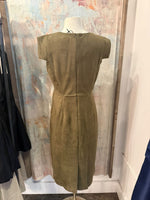 Sleeveless Olive Suede Dress