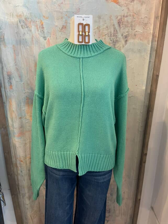 Crew Neck Seam Detail Sweater