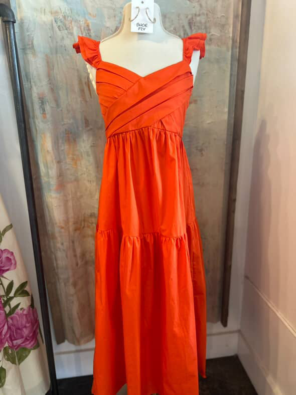 Tiered Poplin Maxi Dress