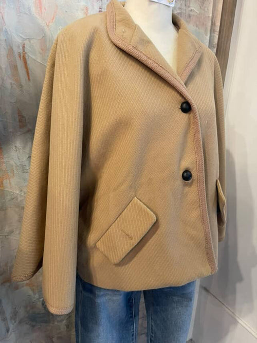 Camel Butterfly Sleeve Cape