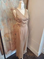 Linen Asymmetrical Button Front Wide Leg Jumpsuit