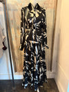 Print Button Down Long Sleeve  Maxi Dress