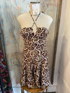 Brown Multi Halter Neck Dress