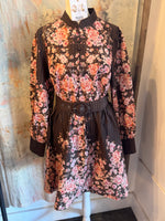 Long Sleeve Mandarin Collar Dress with Belt