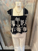 Embroidery Linen Sleeveless Top