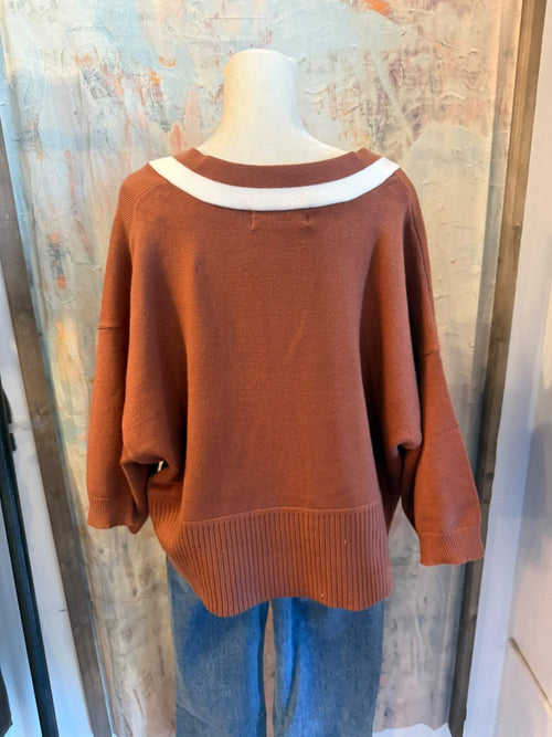 V Neck Color Trip Top